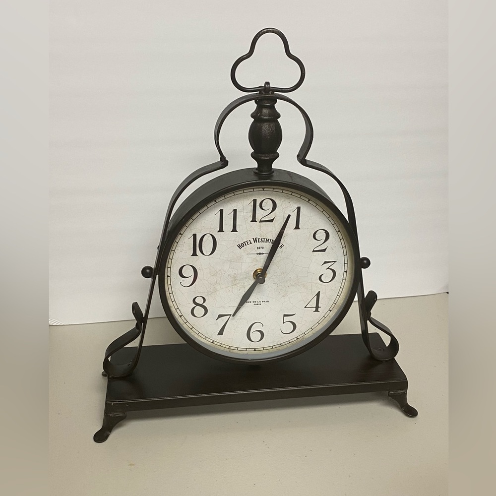 Home Interiors Wrought Metal table Clock